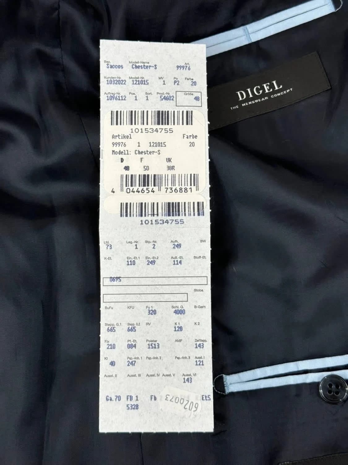 Veste blazer Digel bleu marine taille 50 - Photo 3/10