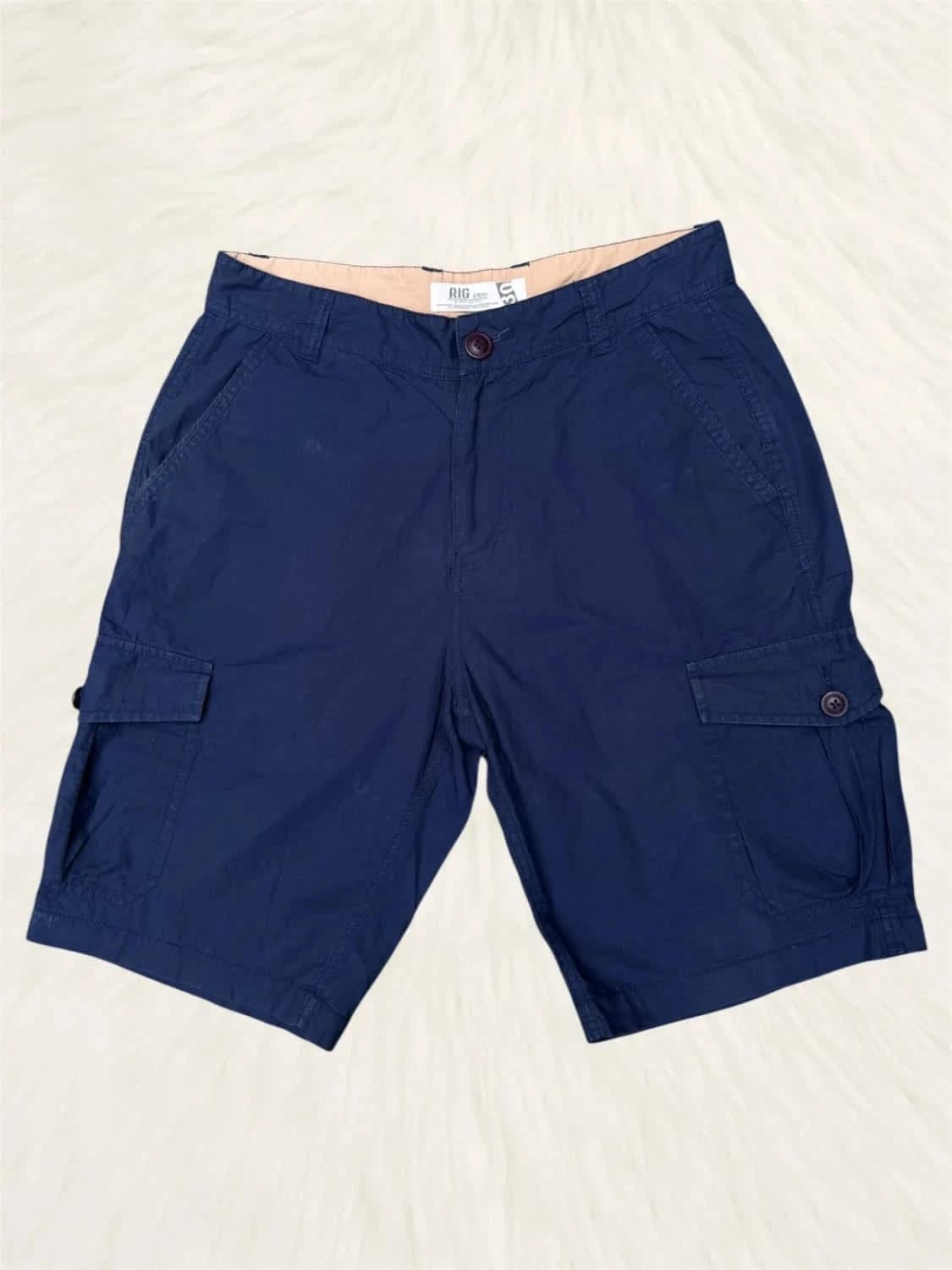 Short cargo bleu marine Rig Utility taille W30 - Photo 2/7