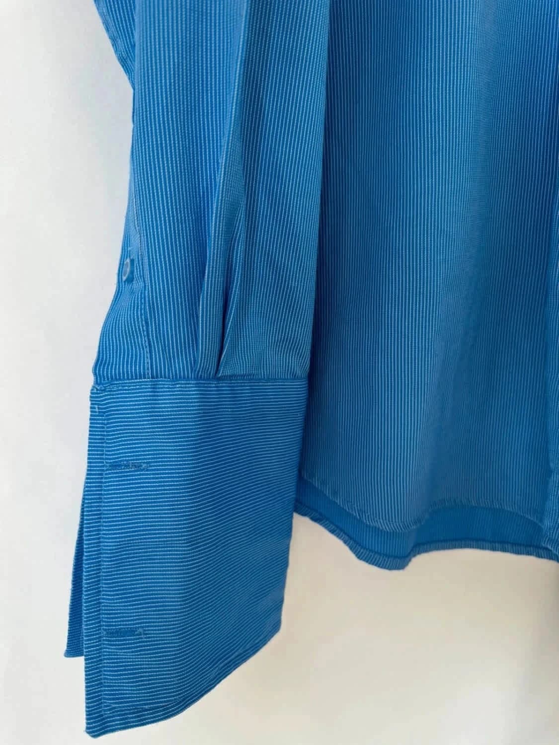 Chemise manches longues bleue à rayures taille XL - Photo 5/7