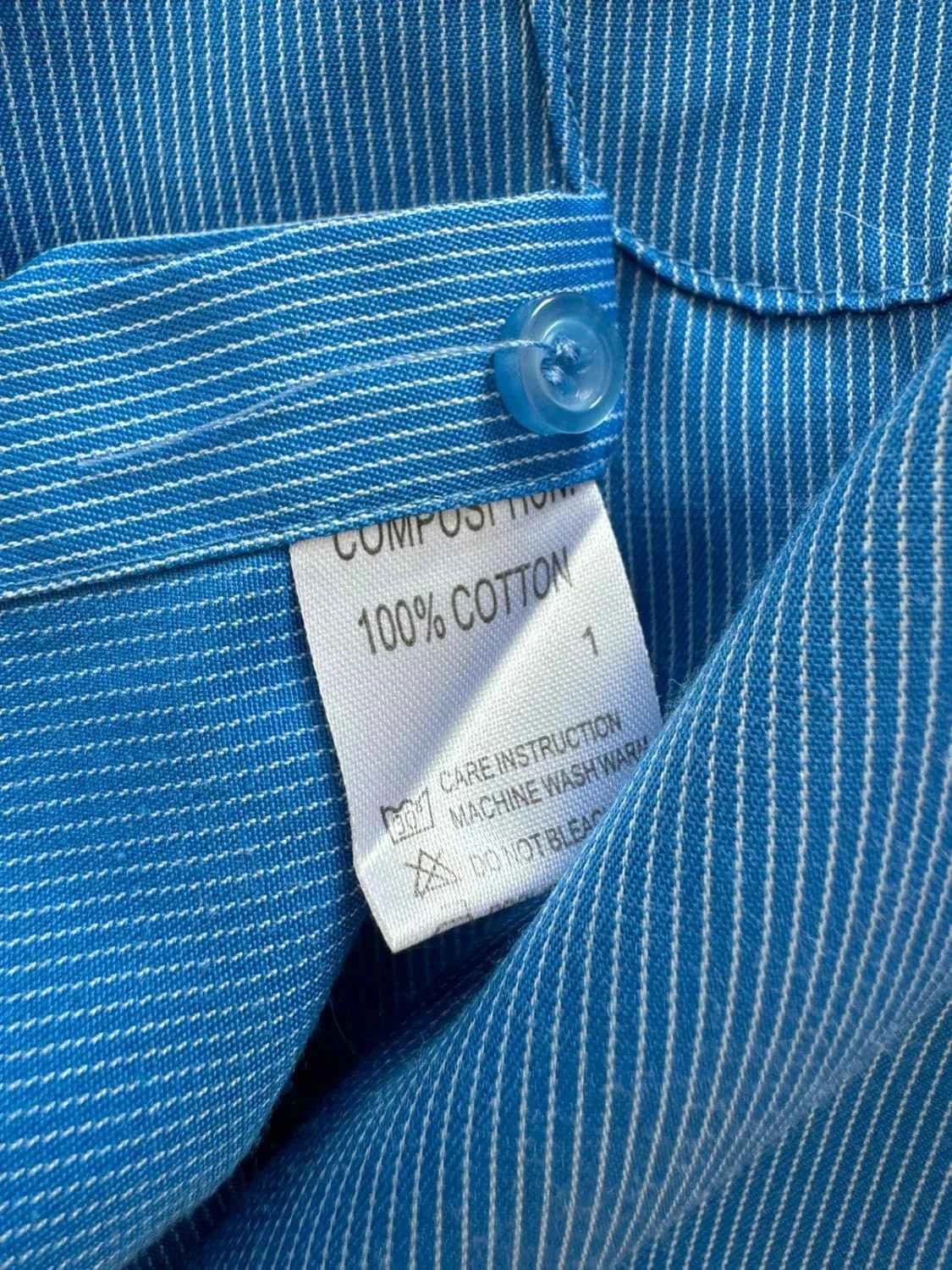 Chemise manches longues bleue à rayures taille XL - Photo 6/7