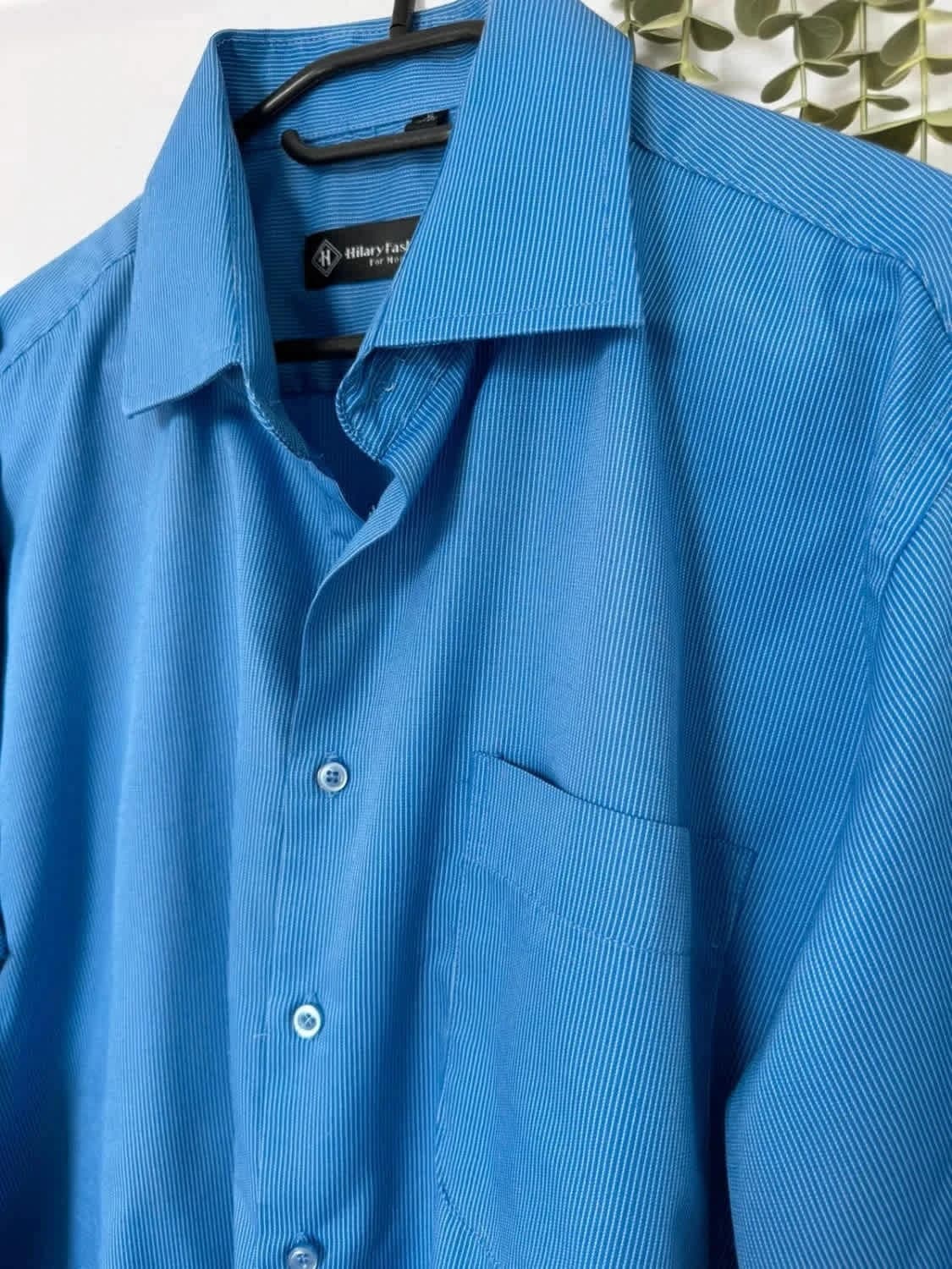 Chemise manches longues bleue à rayures taille XL - Photo 2/7