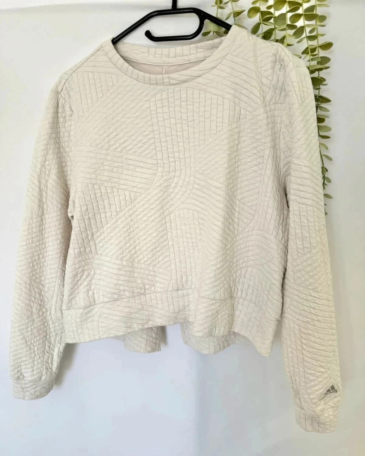 Sweat blanc Adidas texturé taille M - Photo 2/7