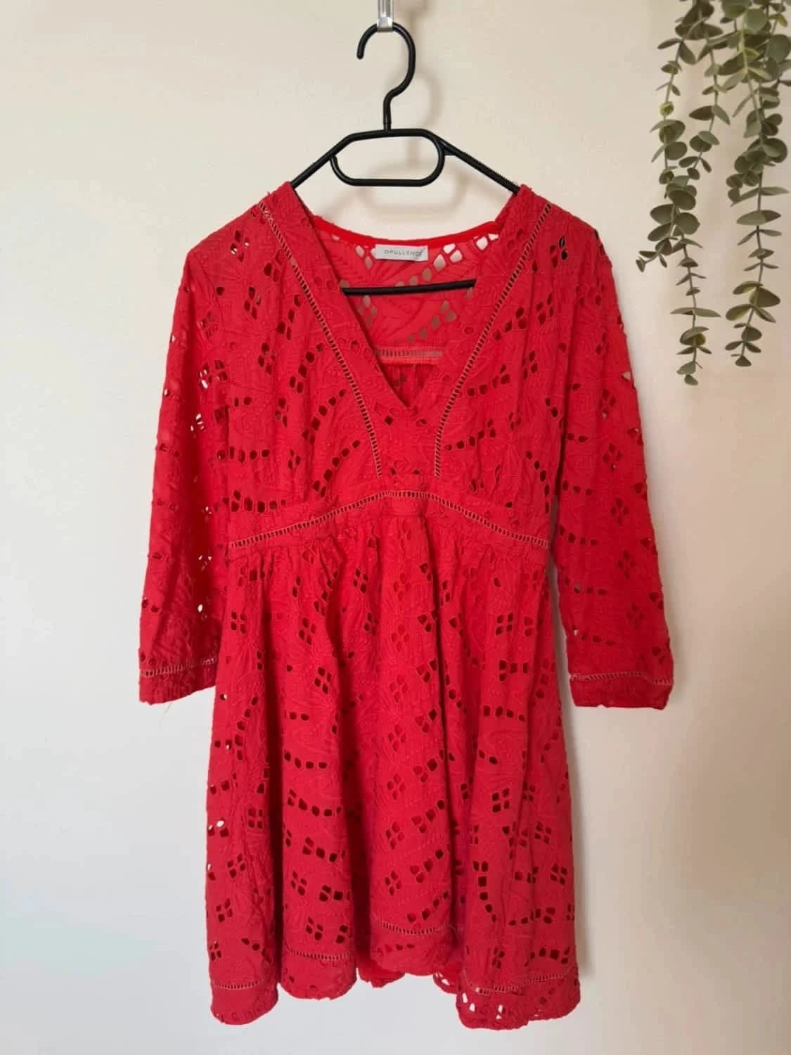 Robe patineuse Opullence rouge brodée taille S - Photo 2/6
