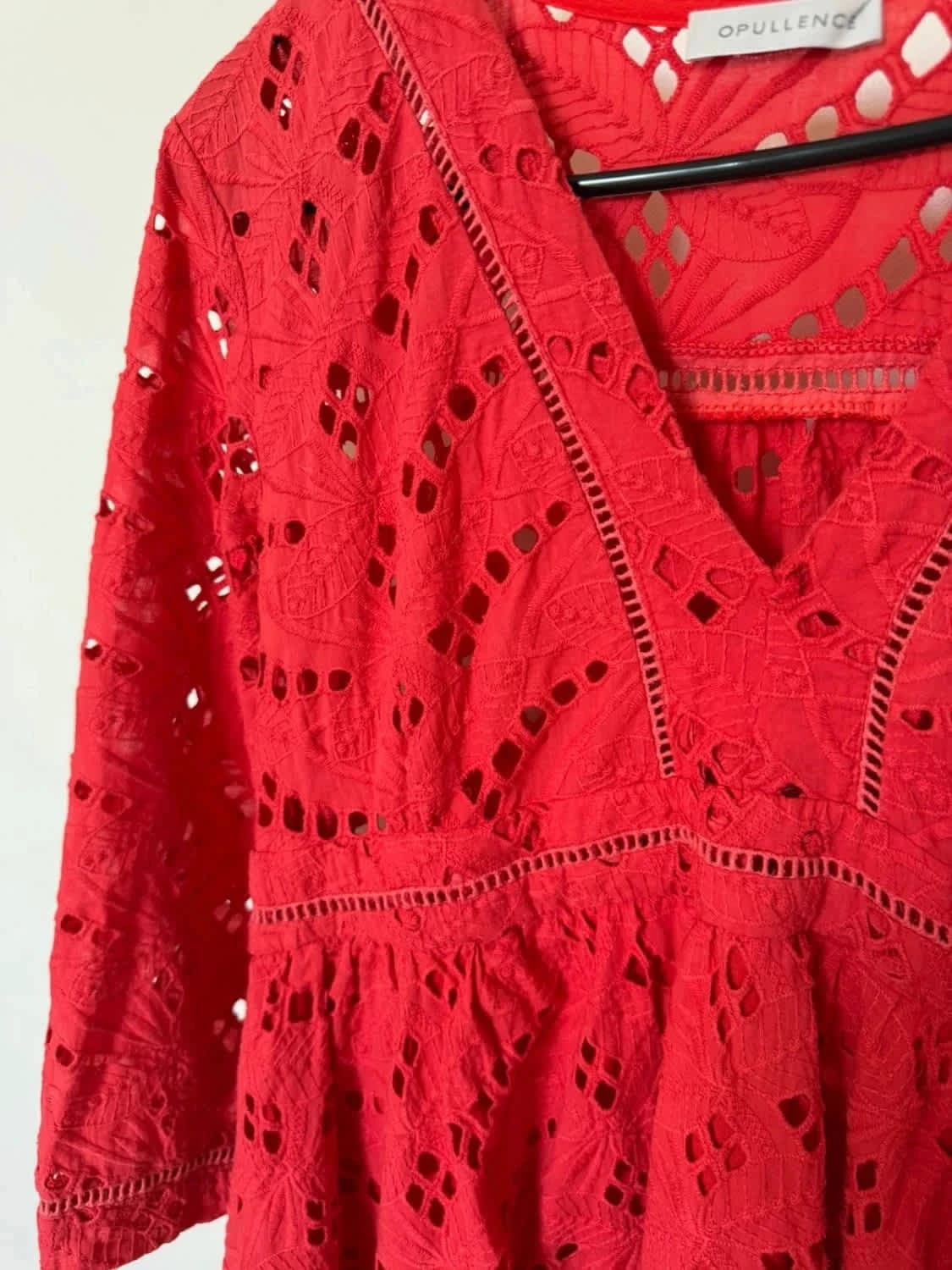 Robe patineuse Opullence rouge brodée taille S - Photo 4/6