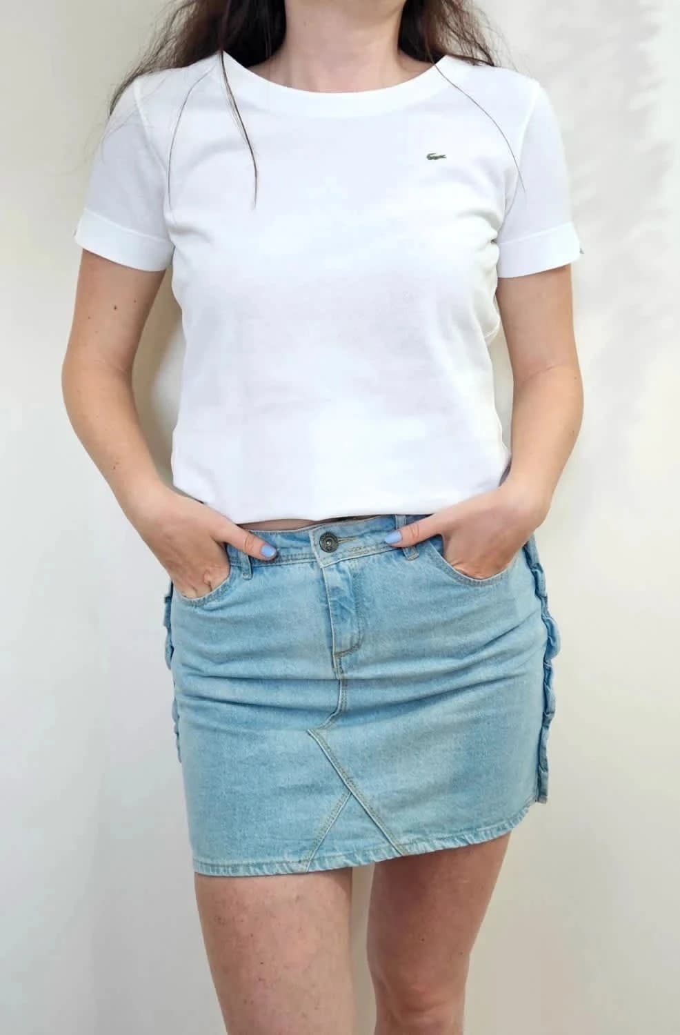 T-shirt blanc Lacoste Devanlay col rond 100% coton taille 38 - Photo 1/6