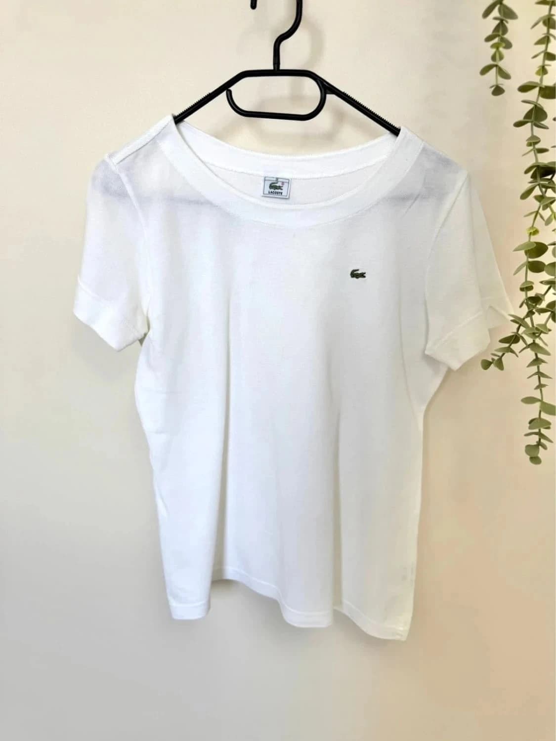 T-shirt blanc Lacoste Devanlay col rond 100% coton taille 38 - Photo 2/6