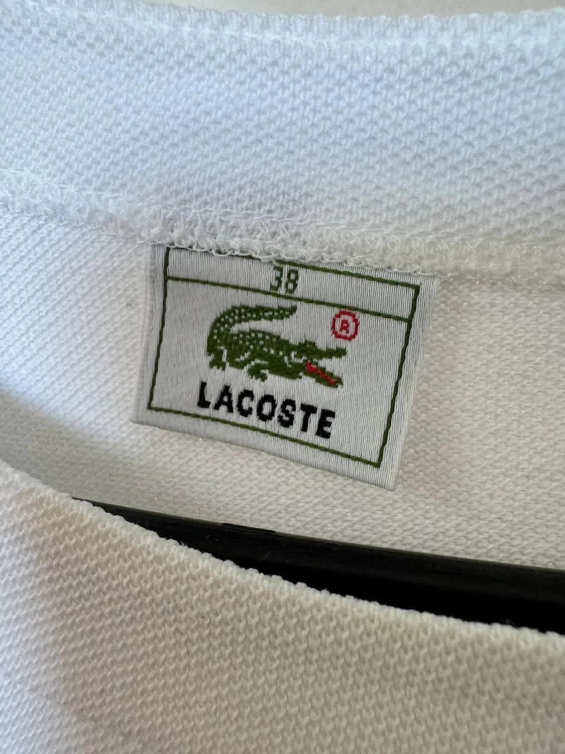 T-shirt blanc Lacoste Devanlay col rond 100% coton taille 38 - Photo 3/6