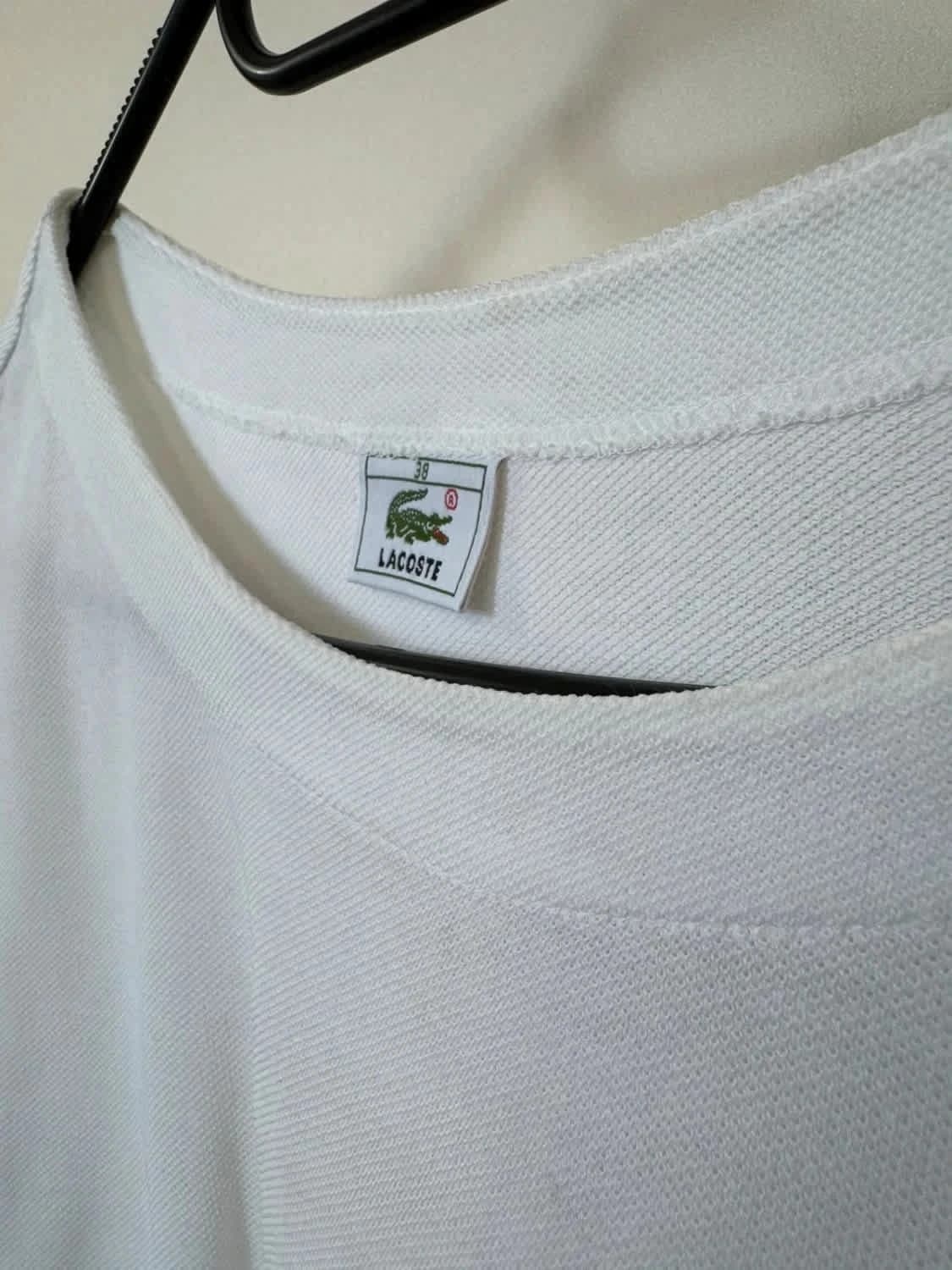 T-shirt blanc Lacoste Devanlay col rond 100% coton taille 38 - Photo 5/6