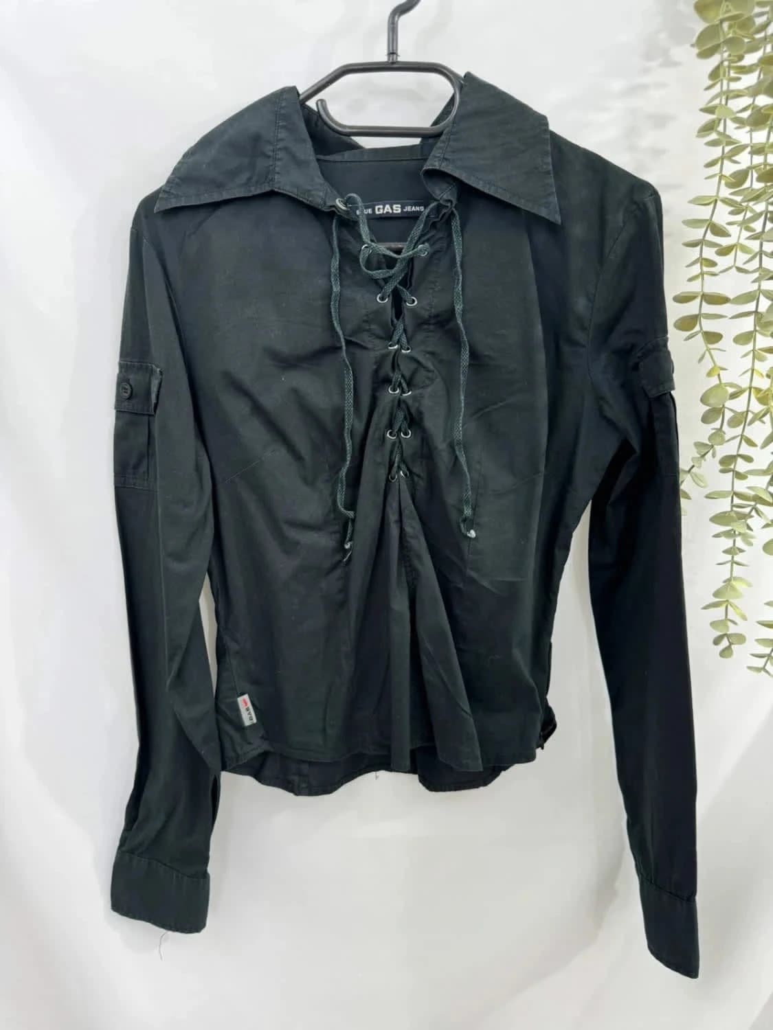 Blouse noire avec laçage Gas taille M - Photo 2/6
