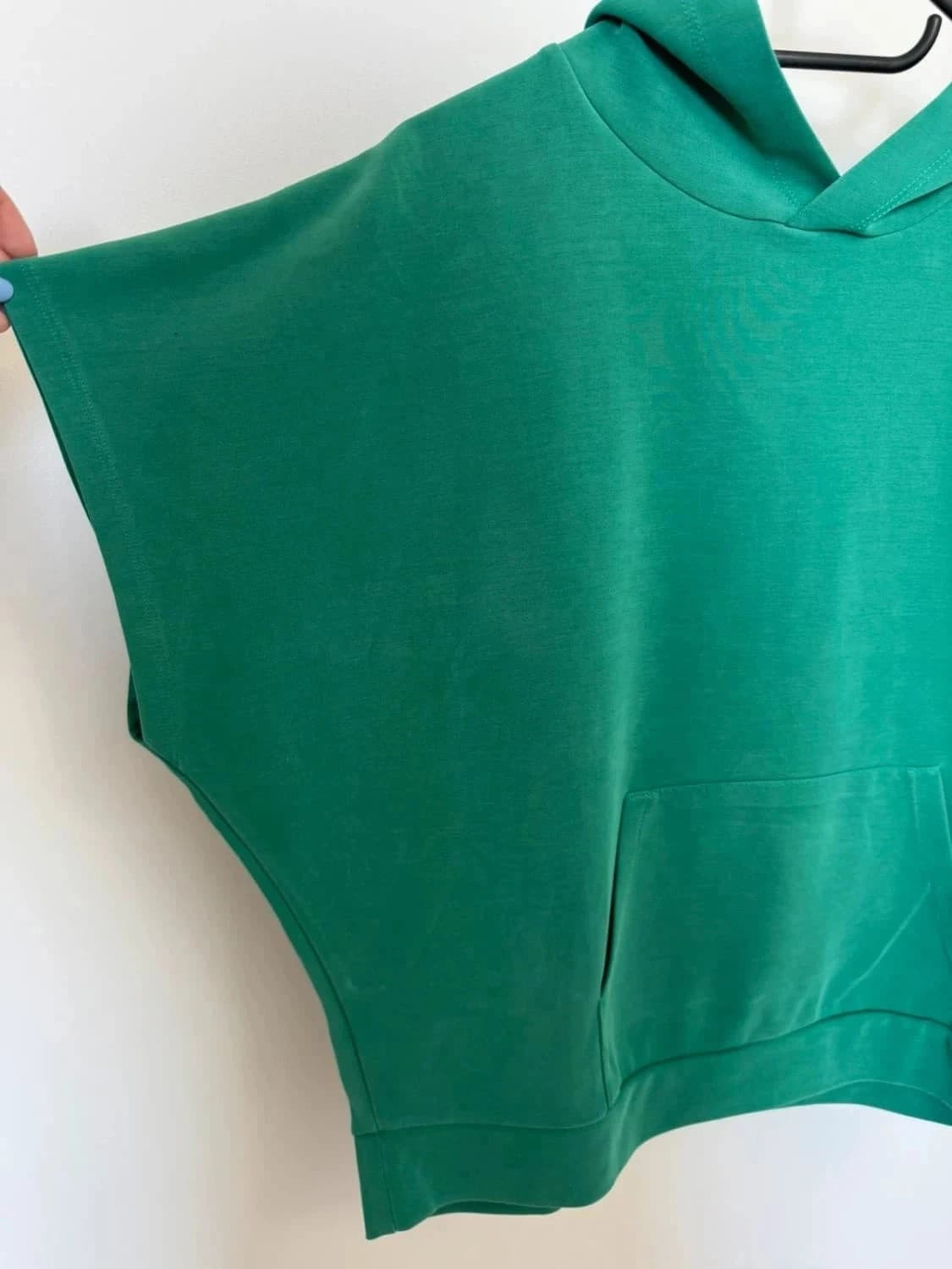 Sweat à capuche sans manches vert Promod couple ample - Photo 3/5