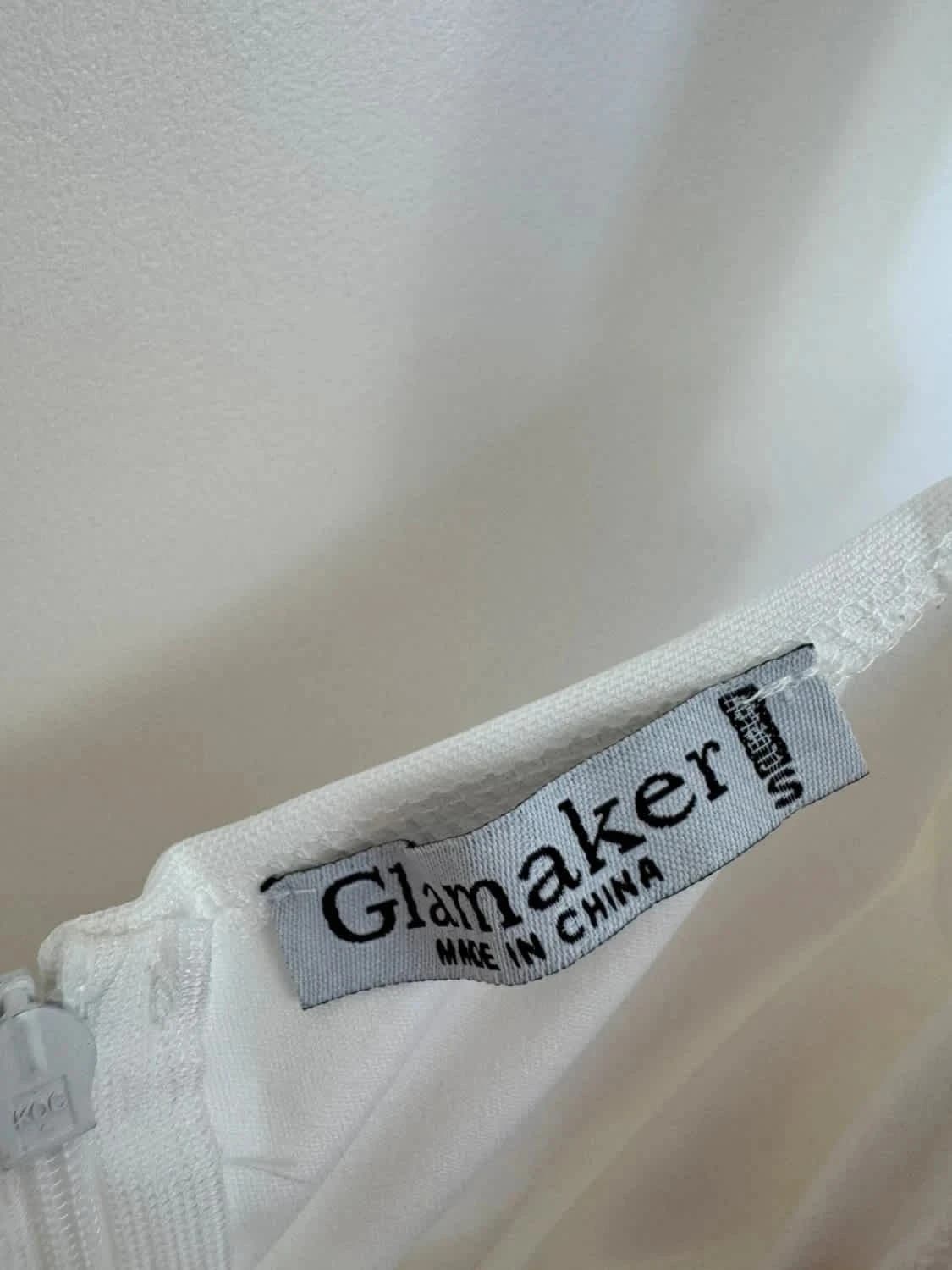 Robe blanche moulante Glamaker à col bénitier taille S - Photo 4/6