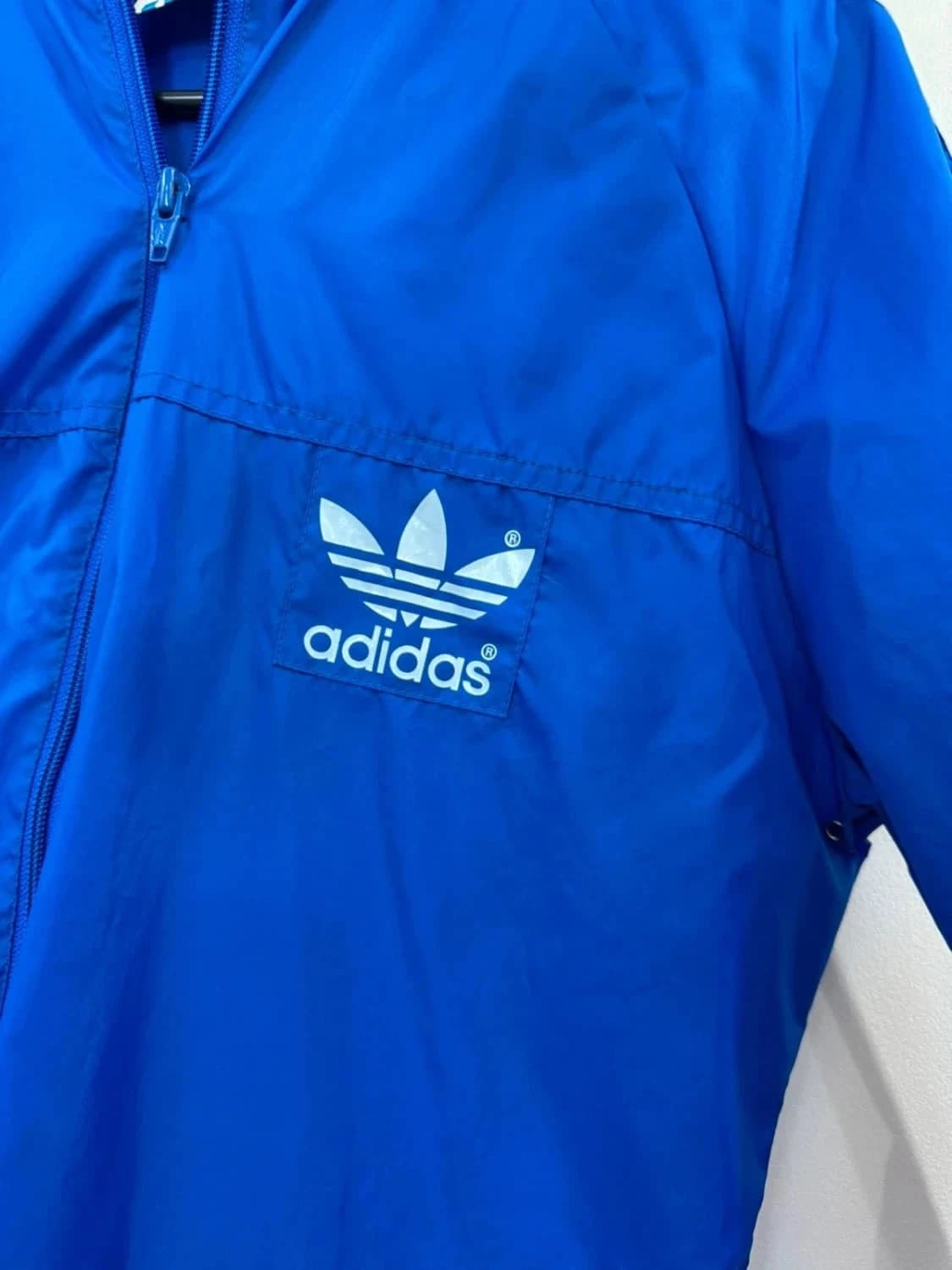 Adidas Originals vintage 90s veste coupe-vent Track Jacket bleu roi Trefoil taille 44/M - Photo 4/8