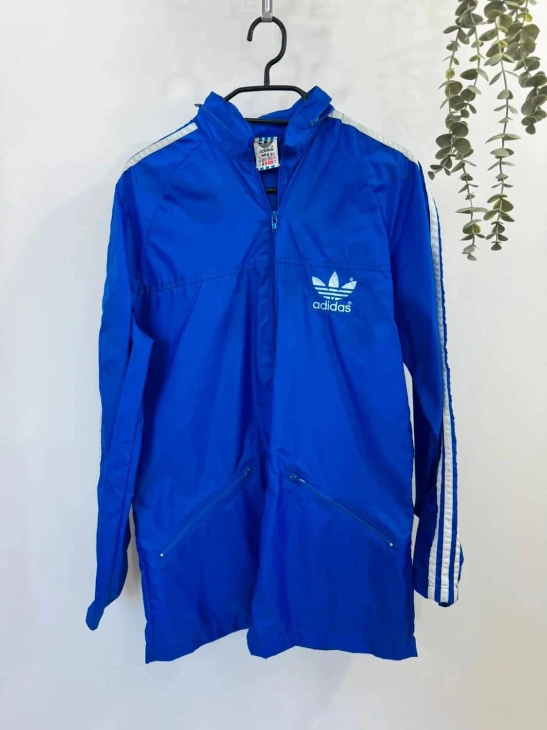 Adidas Originals vintage 90s veste coupe-vent Track Jacket bleu roi Trefoil taille 44/M - Photo 2/8
