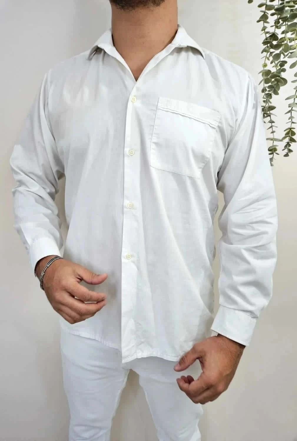 Chemise blanche Pierre Cardin logo brodé taille L - Photo 1/6