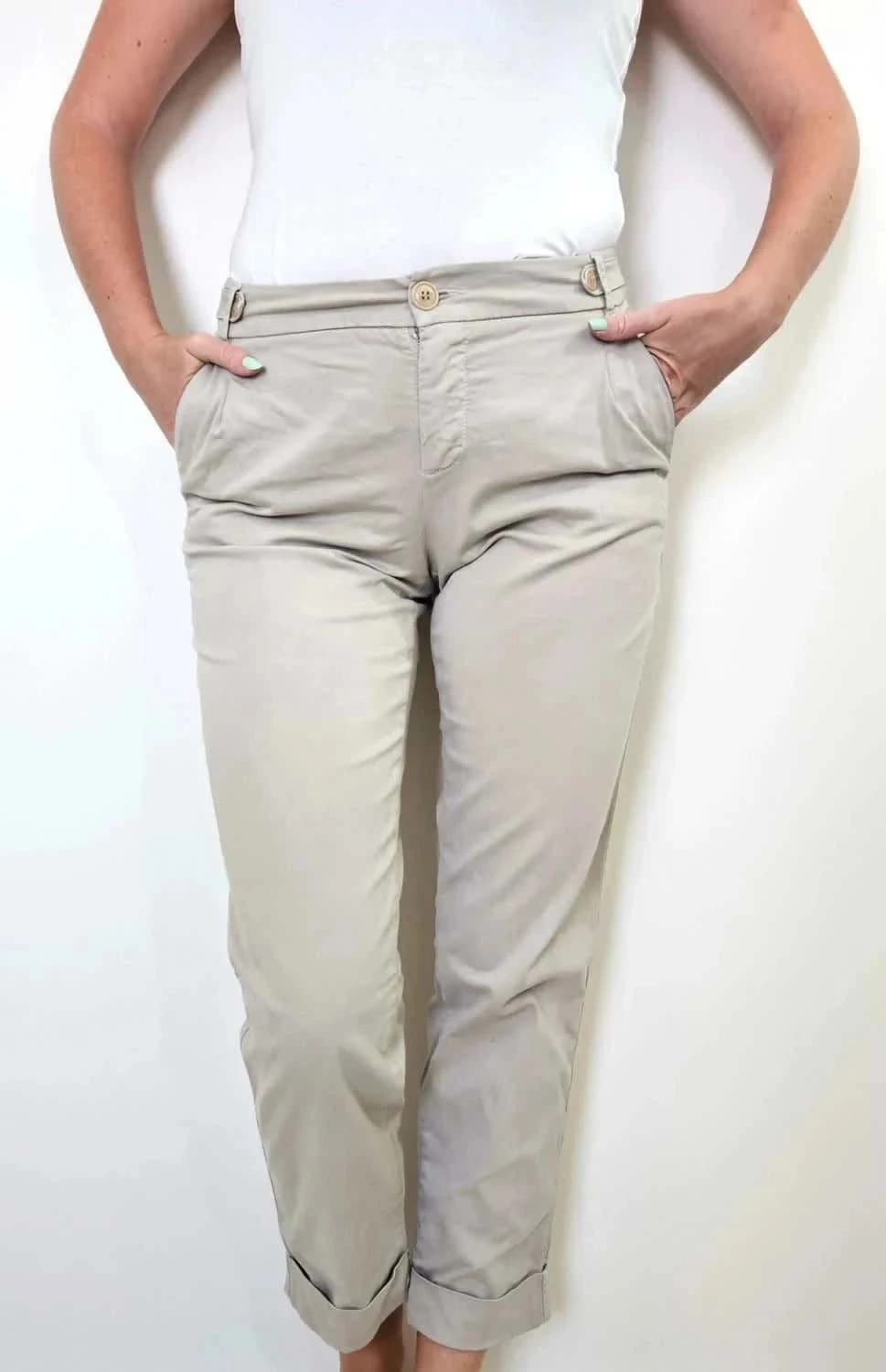 Weekend MaxMara chino beige Sofia coton stretch taille 36 - Photo 1/8