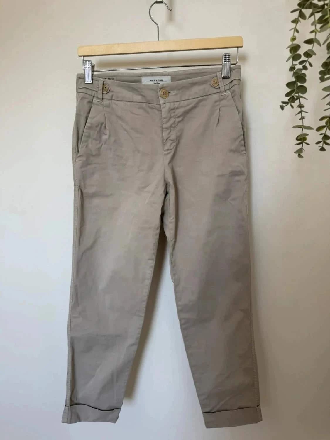 Weekend MaxMara chino beige Sofia coton stretch taille 36 - Photo 2/8