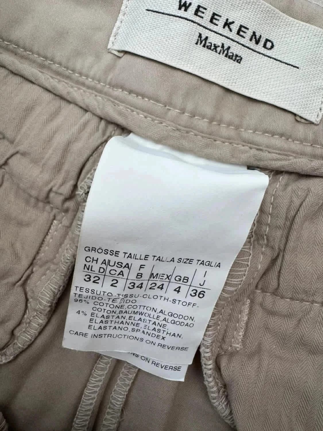 Weekend MaxMara chino beige Sofia coton stretch taille 36 - Photo 6/8