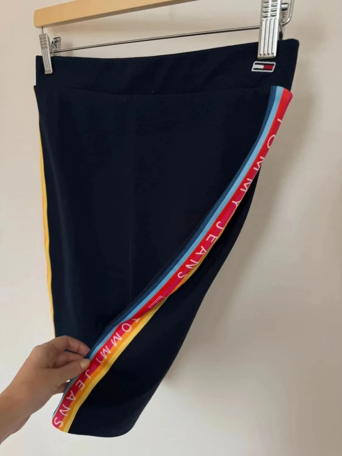 Jupe moulante Tommy jeans bande logo bleu marine taille M - Photo 4/7