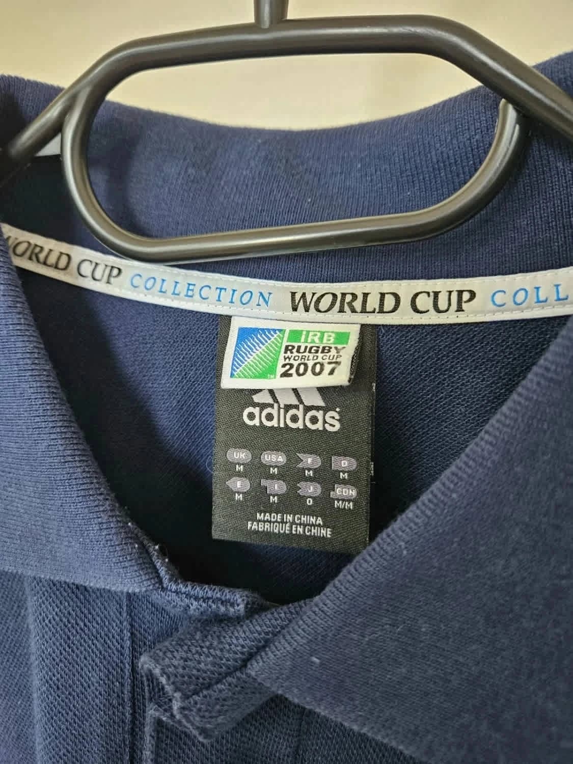 Polo Adidas Rugby World Cup 2007 bleu taille M - Photo 3/8