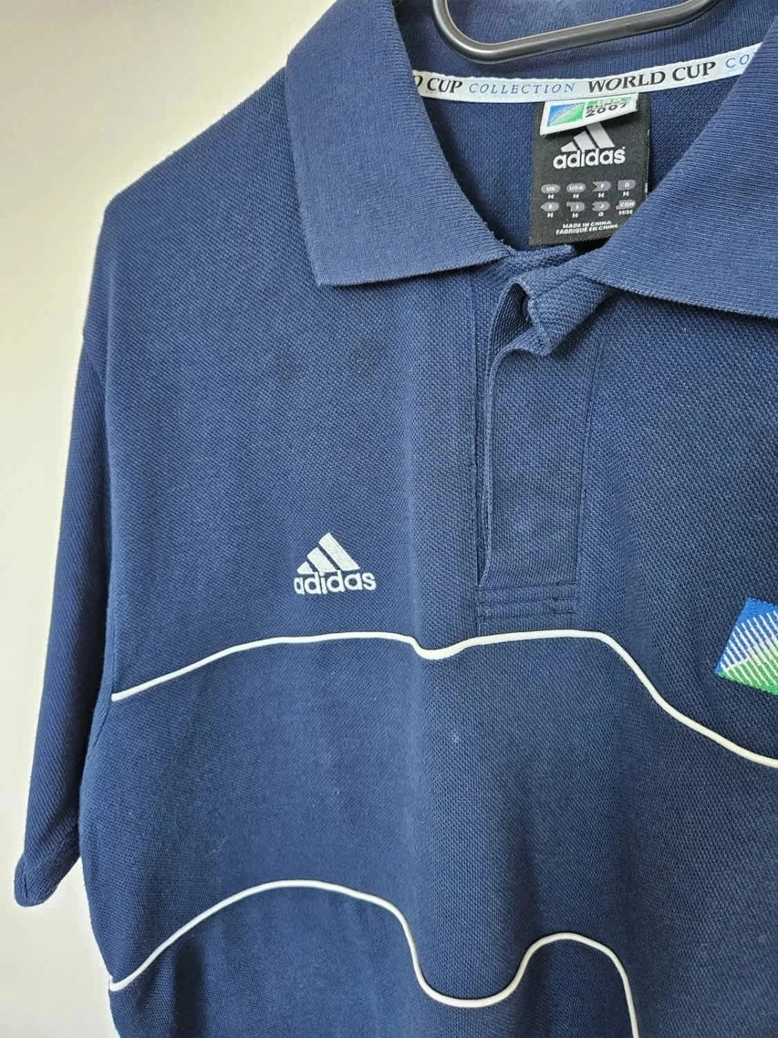 Polo Adidas Rugby World Cup 2007 bleu taille M - Photo 4/8