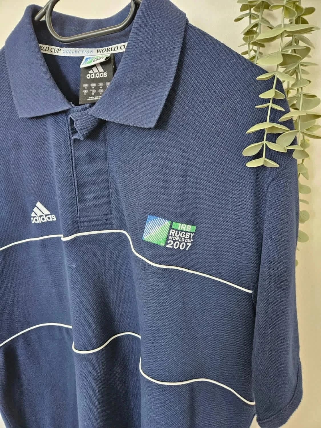 Polo Adidas Rugby World Cup 2007 bleu taille M - Photo 5/8