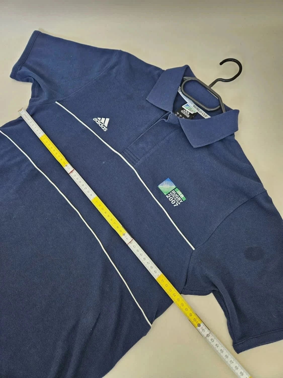 Polo Adidas Rugby World Cup 2007 bleu taille M - Photo 8/8