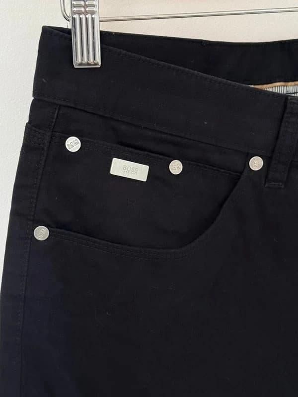 Pantalon toile noire Hugo Boss coupe droite taille W33 L34 - Photo 3/11