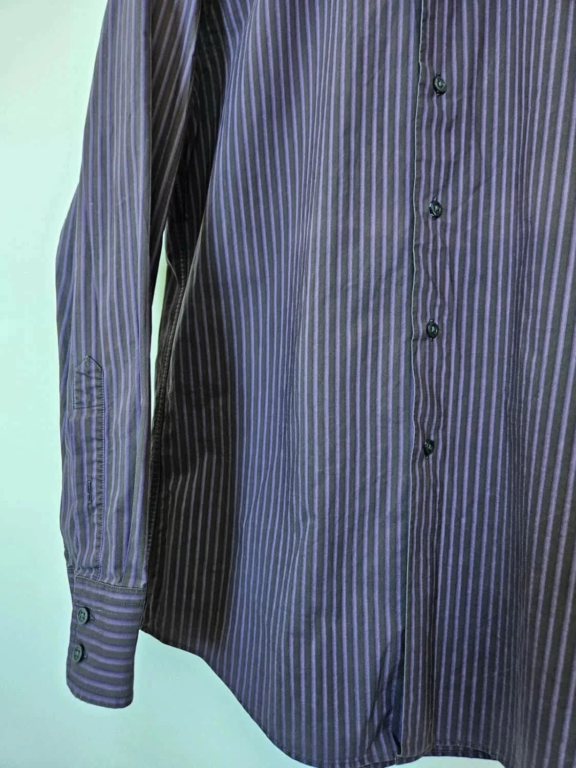 Chemise rayée violette Calvin Klein 100% coton taille 41 - Photo 3/5