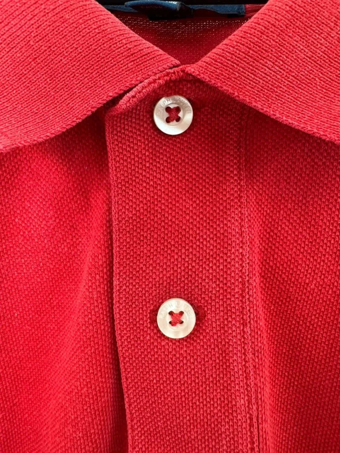 Polo Ralph Lauren Skinny fit femme rouge logo brodé bleu taille S - Photo 4/9