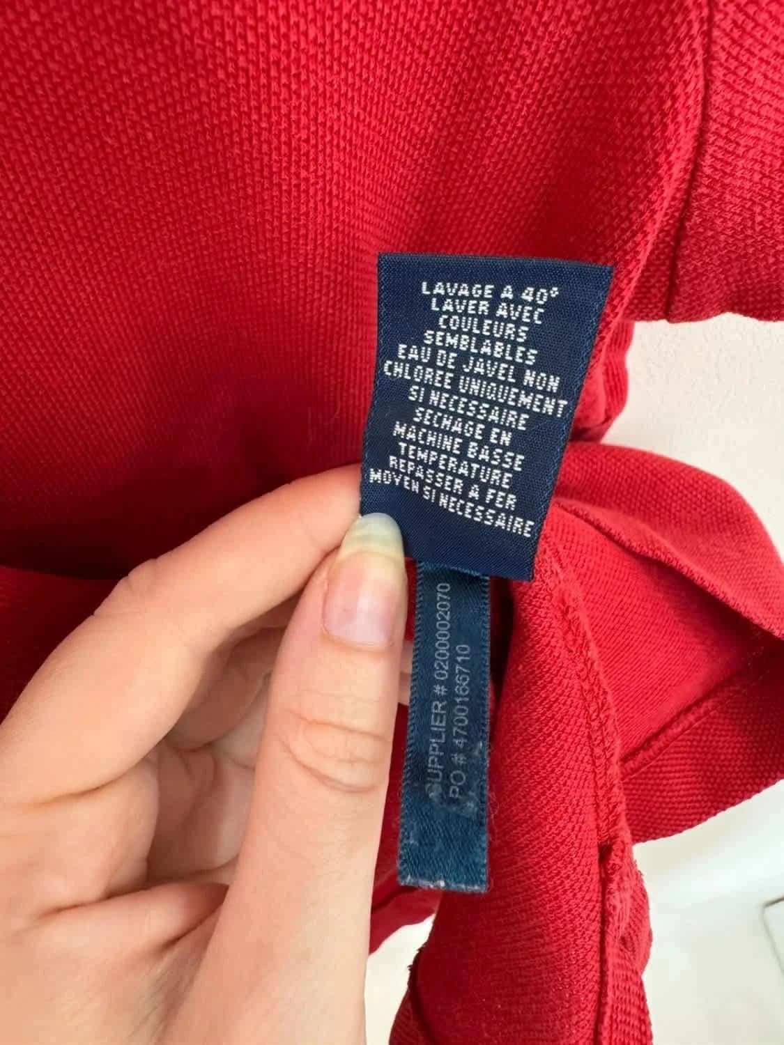 Polo Ralph Lauren Skinny fit femme rouge logo brodé bleu taille S - Photo 8/9
