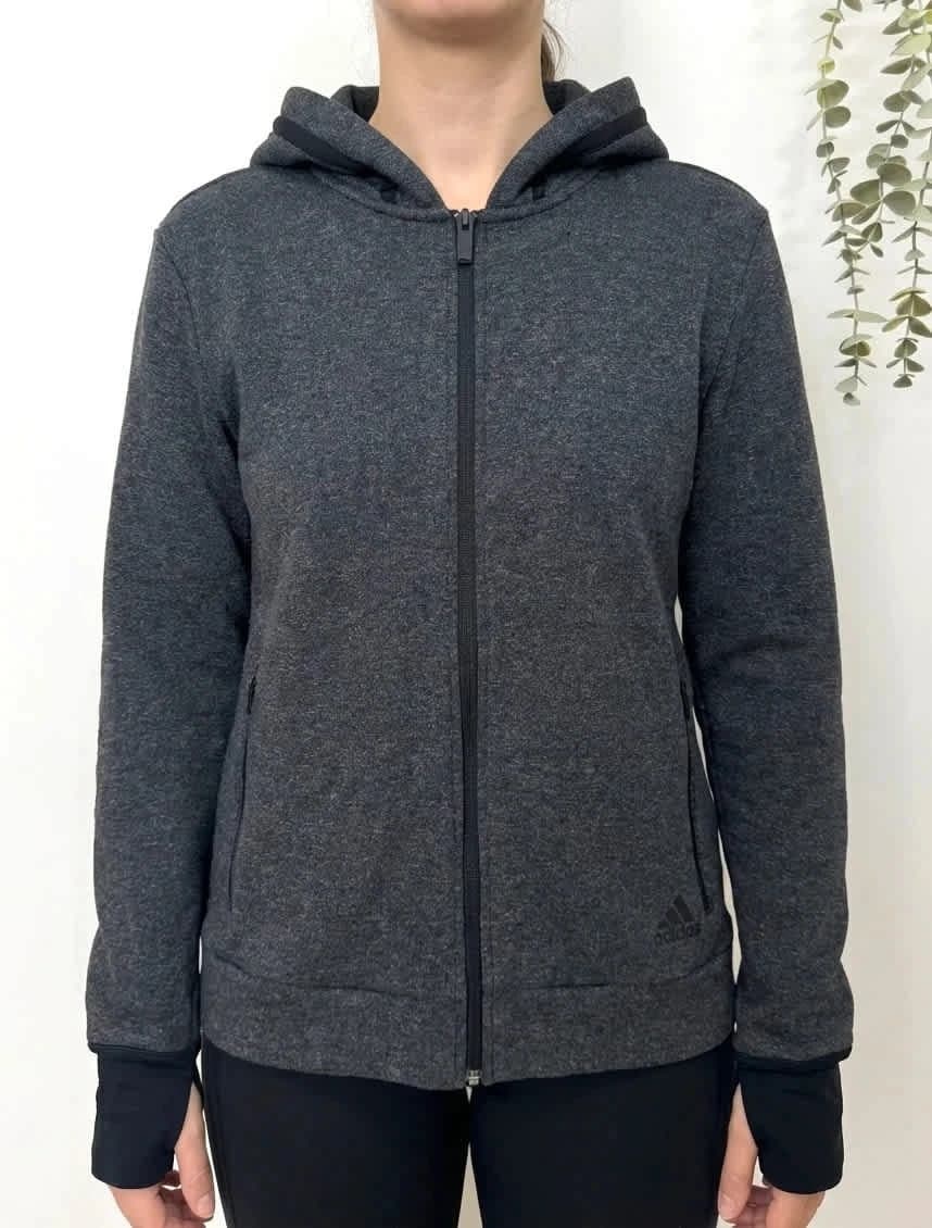 Sweat à capuche zippé adidas gris foncé veste taille L - FP251281 - Photo 1/9