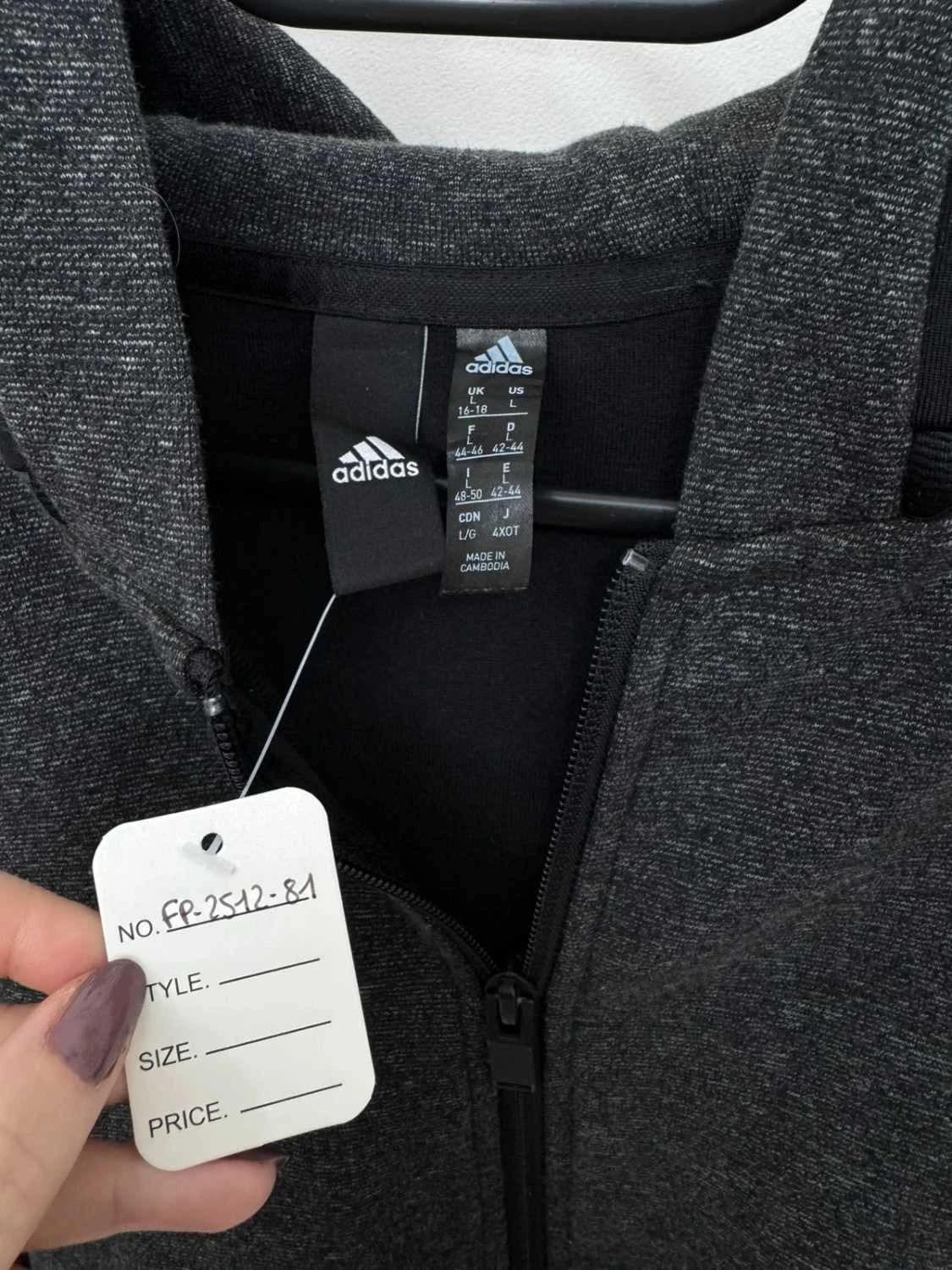 Sweat à capuche zippé adidas gris foncé veste taille L - FP251281 - Photo 5/9