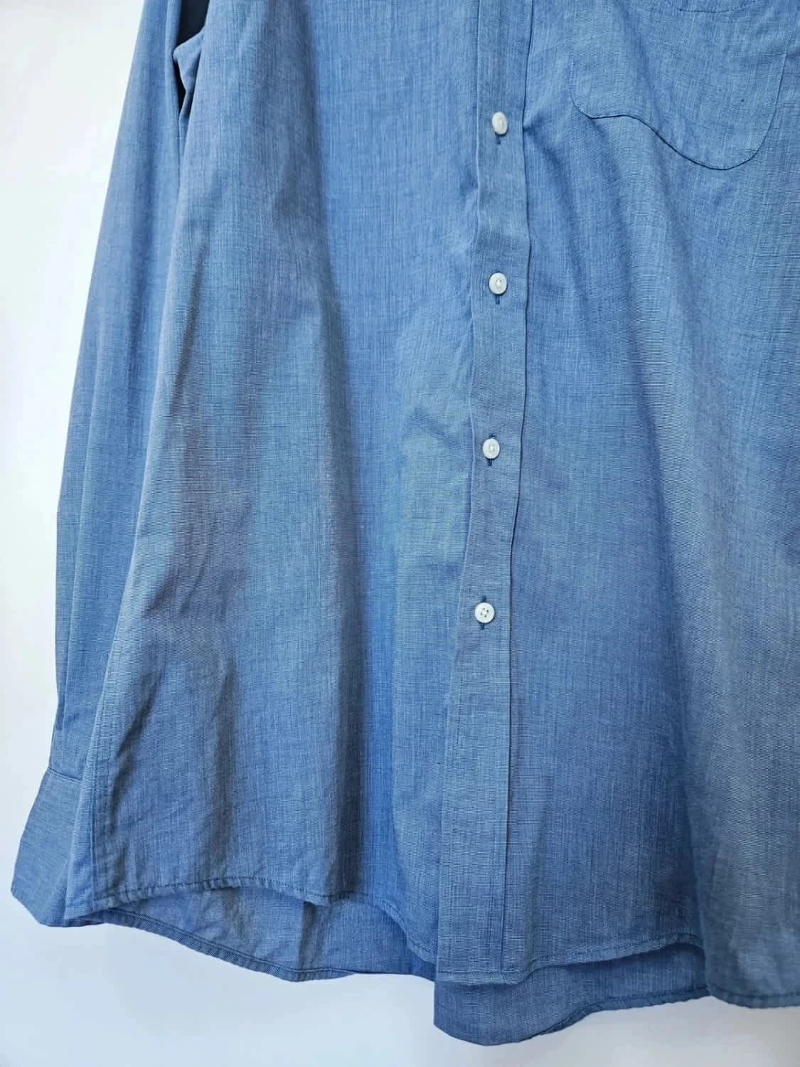 Chemise Lauren Ralph Lauren bleue Fitted Non Iron logo brodé taille 39/M - Photo 4/7
