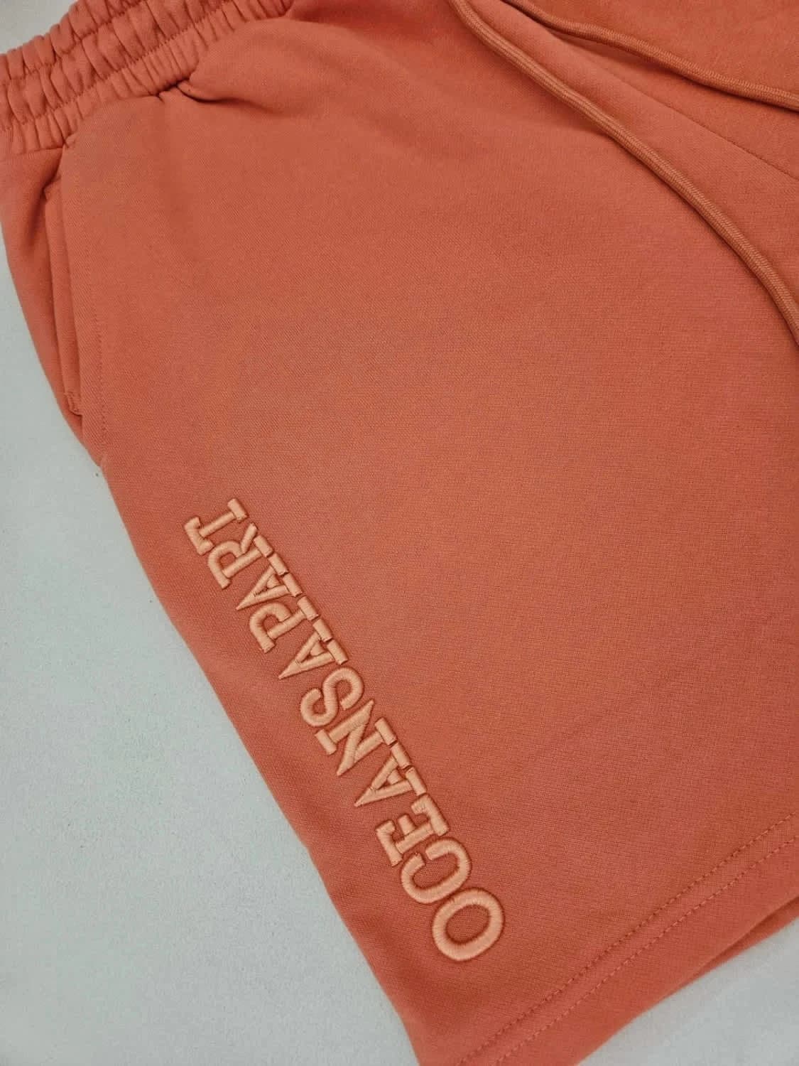 Short Oceans Apart orange Blossom Sweat brodé taille L - Photo 4/6