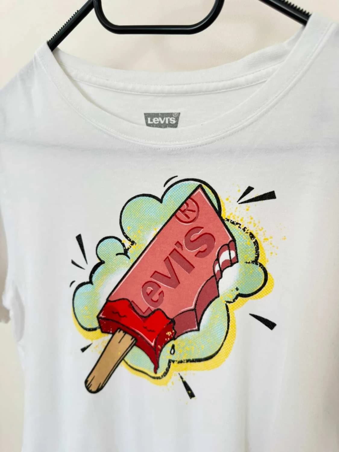 T-shirt coton Levi’s blanc glace logo imprimé taille XS - FP2512184 - Photo 4/9