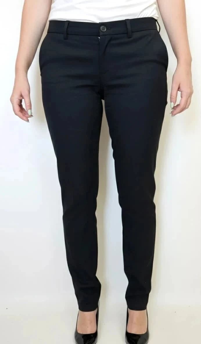 Pantalon ajusté Maje noir Roman coupe cigarette chic ceinture soie taille 34 - Photo 1/7