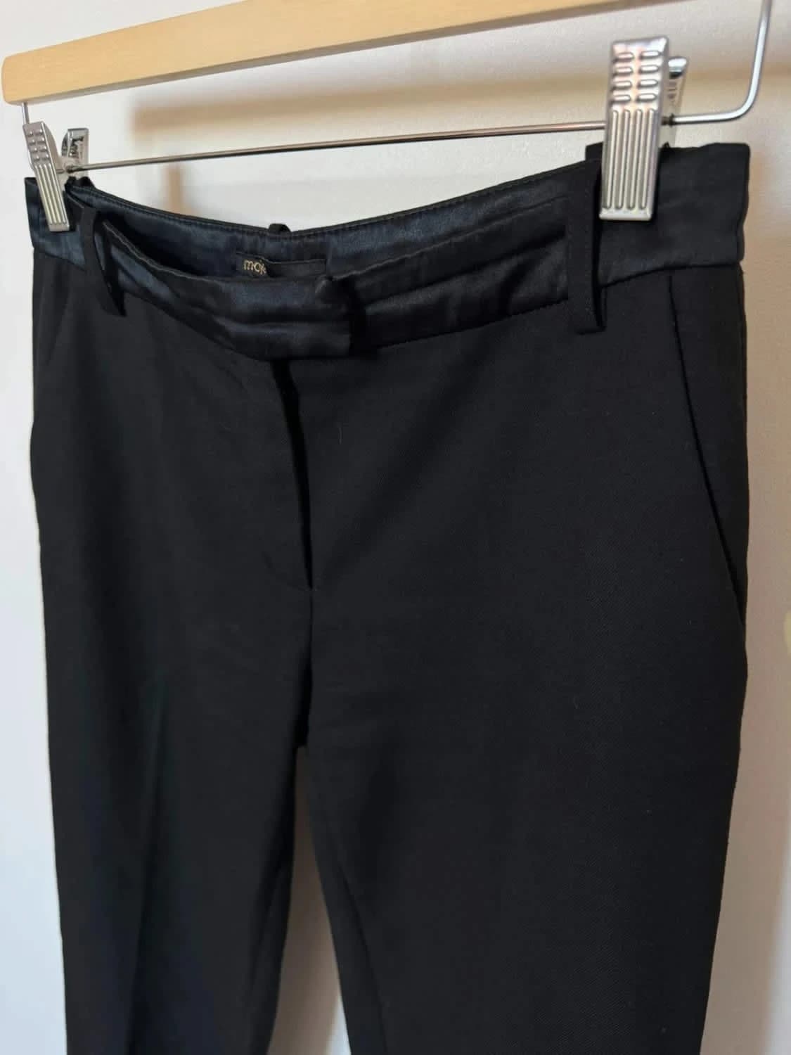 Pantalon ajusté Maje noir Roman coupe cigarette chic ceinture soie taille 34 - Photo 3/7