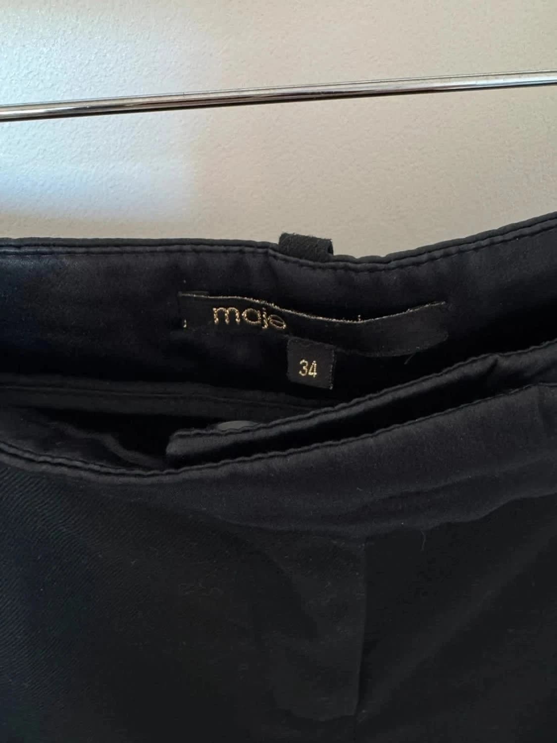Pantalon ajusté Maje noir Roman coupe cigarette chic ceinture soie taille 34 - Photo 4/7