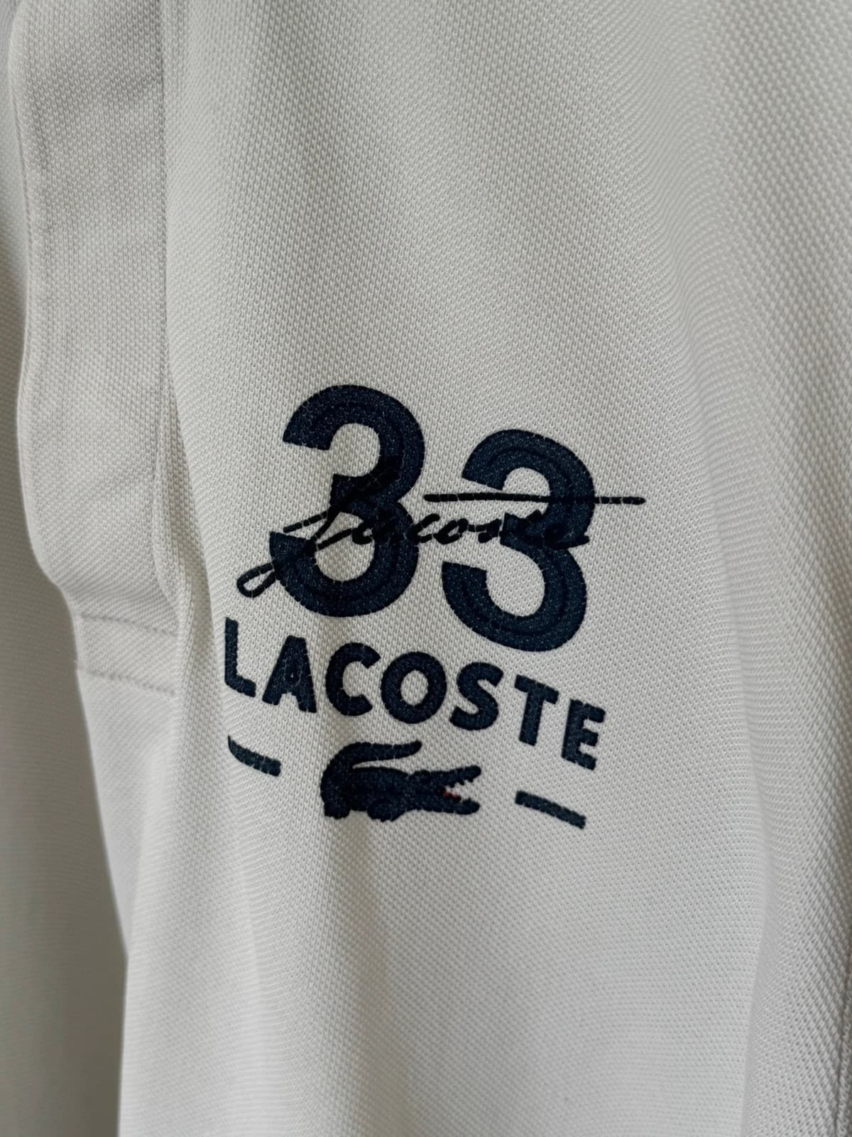 Polo manches longues piqué Lacoste blanc marine taille XXL - FP260261 - Photo 5/12