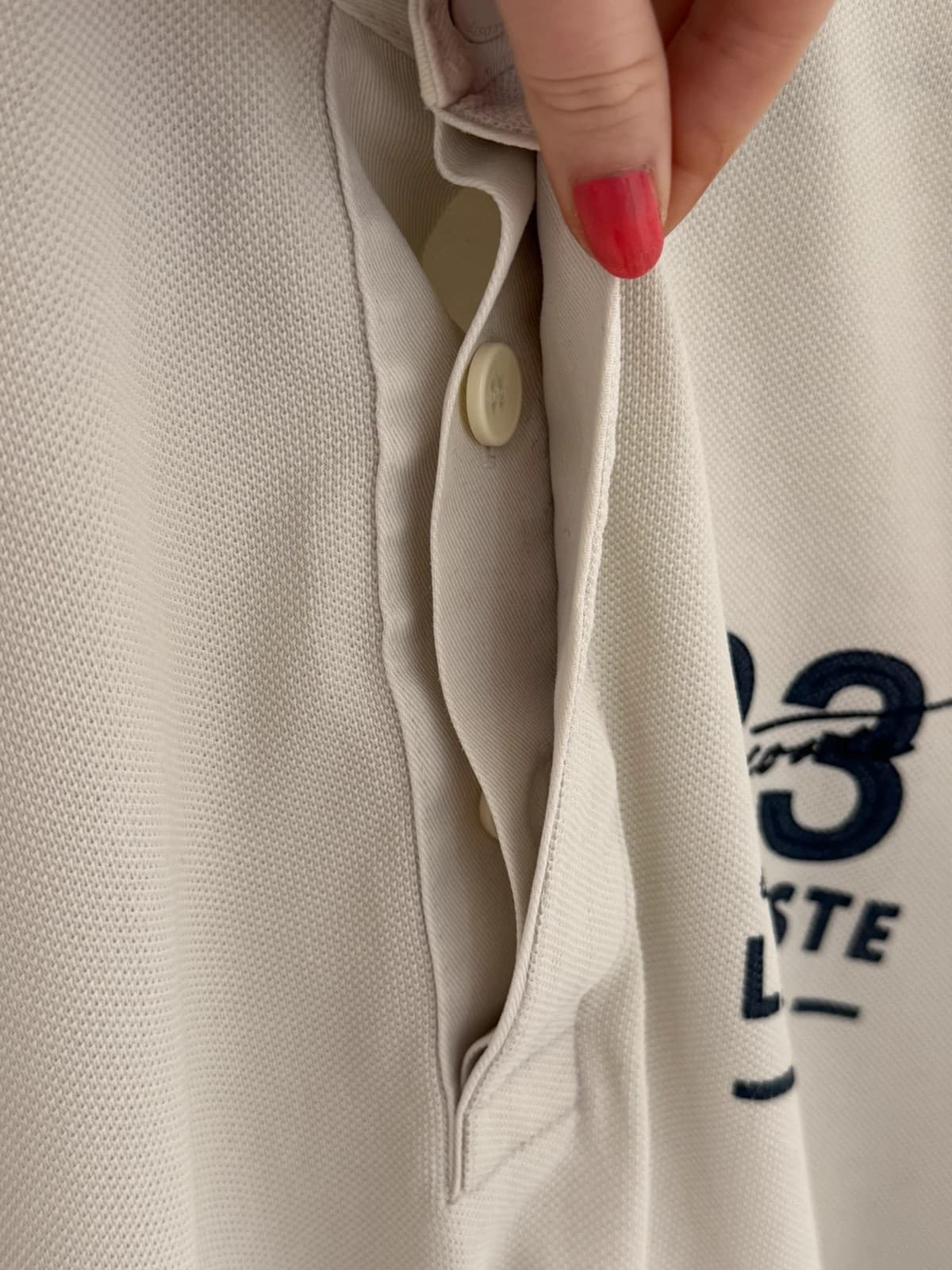 Polo manches longues piqué Lacoste blanc marine taille XXL - FP260261 - Photo 7/12