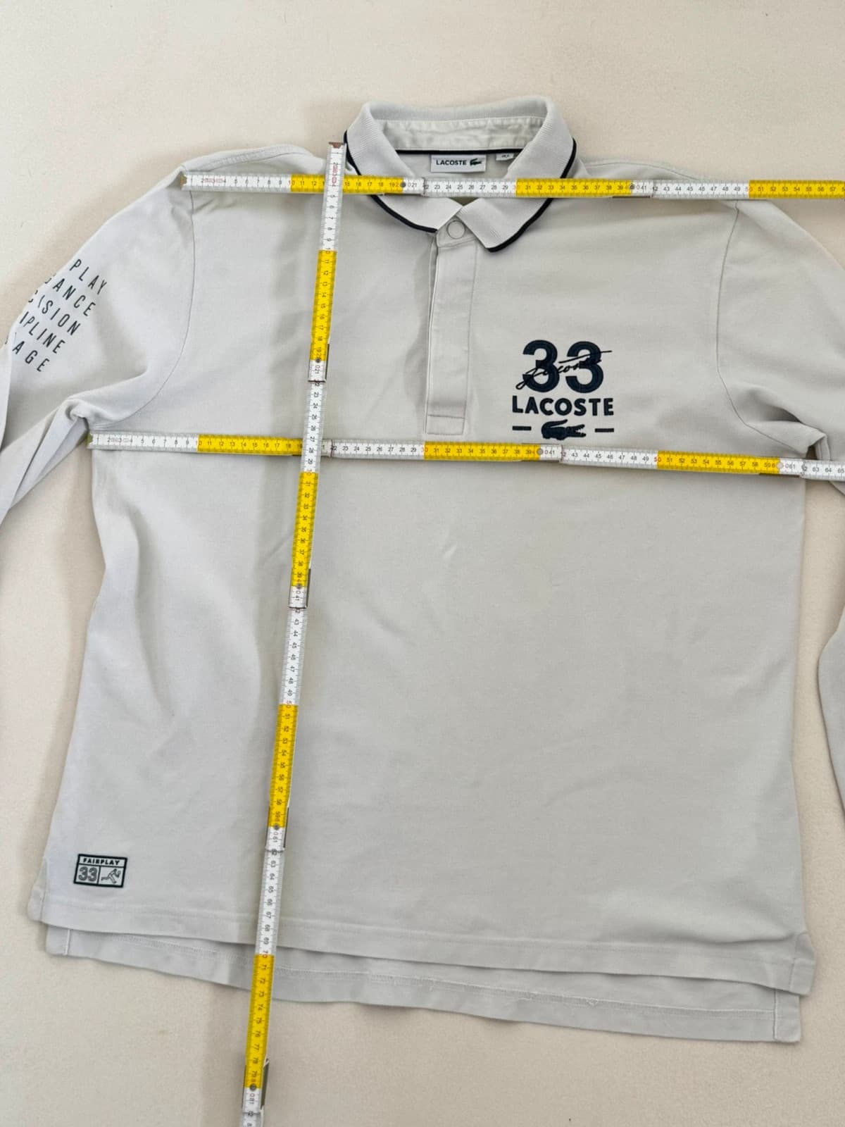 Polo manches longues piqué Lacoste blanc marine taille XXL - FP260261 - Photo 12/12