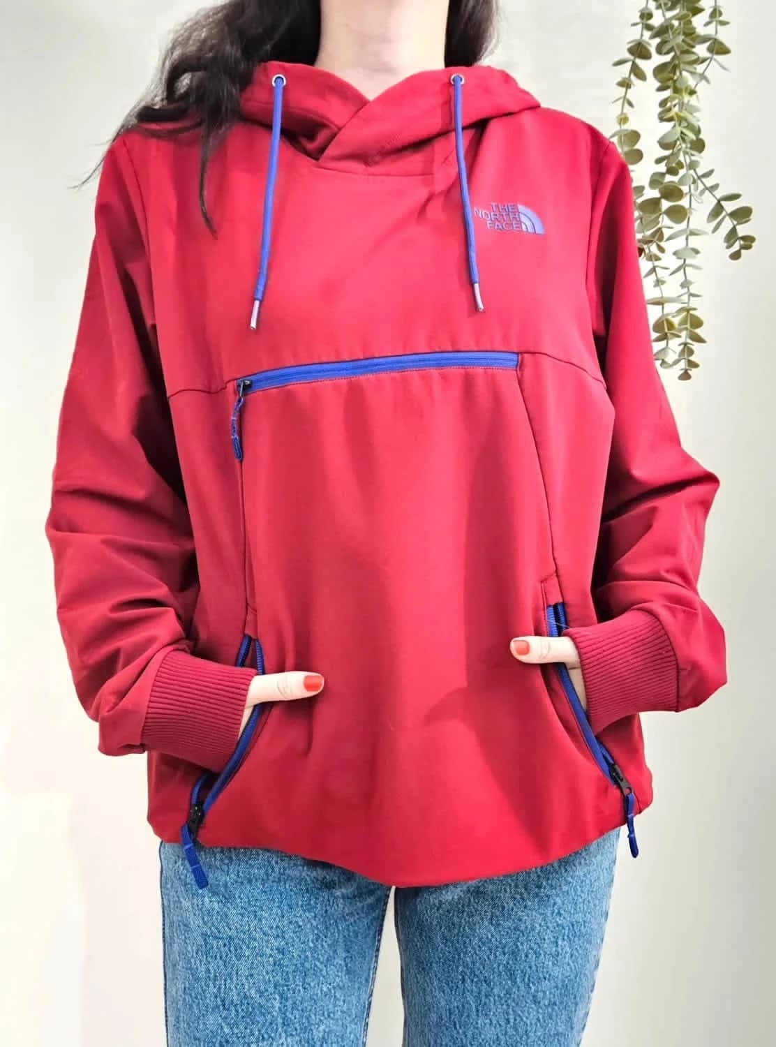 Sweat à capuche/Hoodie The North Face avec poches zippées magenta taille L - Photo 1/7