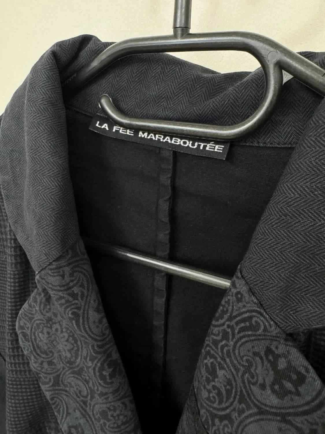 Veste blazer noir La Fée Maraboutée motif prince-de-galles et jacquard taille 42 - Photo 5/8