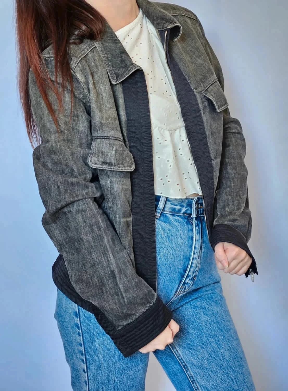 Veste en jean noire denim Sportmax code - Photo 2/8