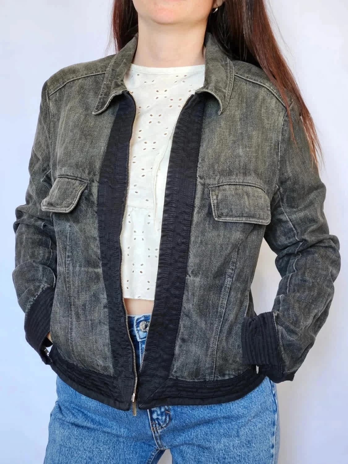 Veste en jean noire denim Sportmax code - Photo 3/8