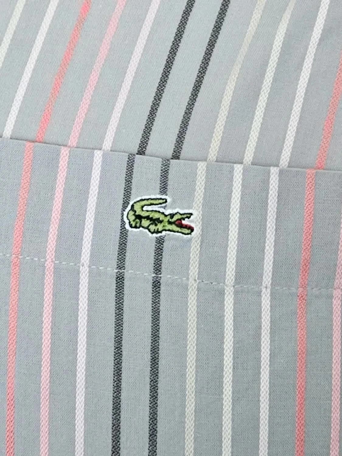 Chemise Lacoste grise à rayures taille 40 - Photo 2/10