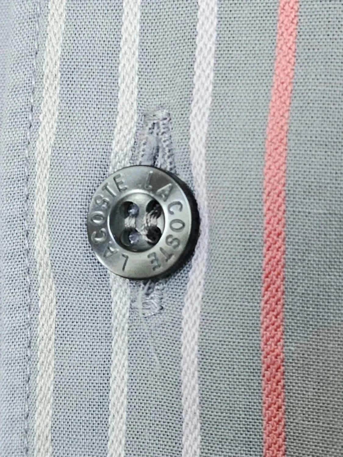 Chemise Lacoste grise à rayures taille 40 - Photo 3/10