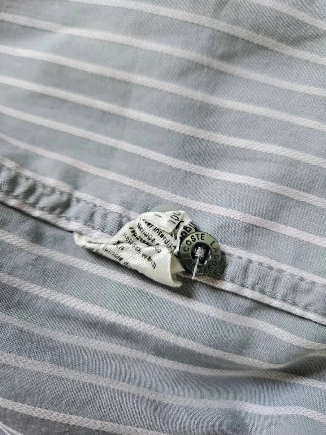 Chemise Lacoste grise à rayures taille 40 - Photo 10/10