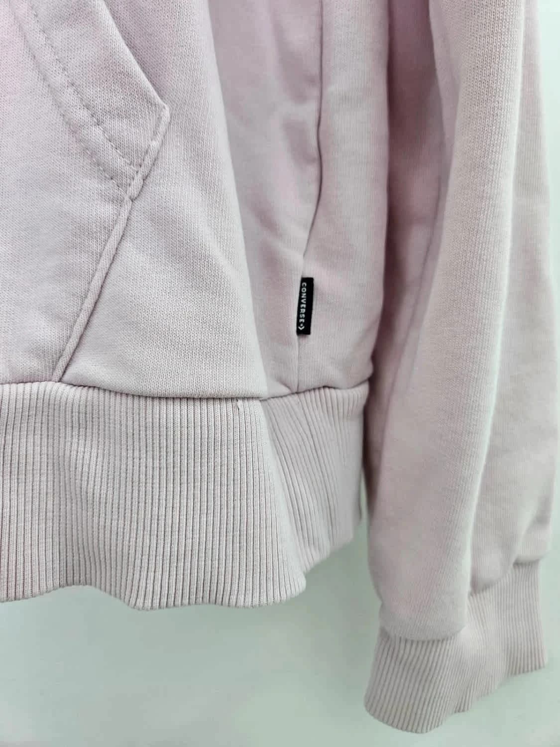 Sweat à capuche hoodie rose Converse brodé taille L - Photo 4/7
