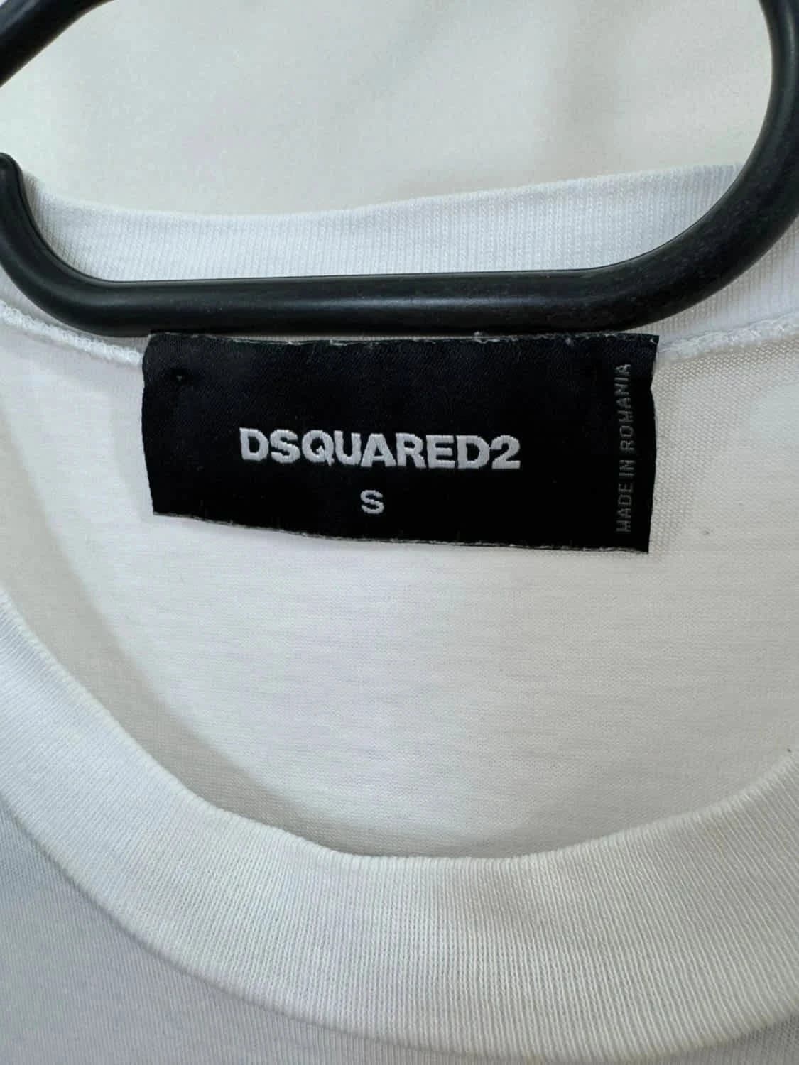 Dsquared2 t-shirt blanc Snowflakes After Party Crazy Arctic Team taille S - Photo 4/6